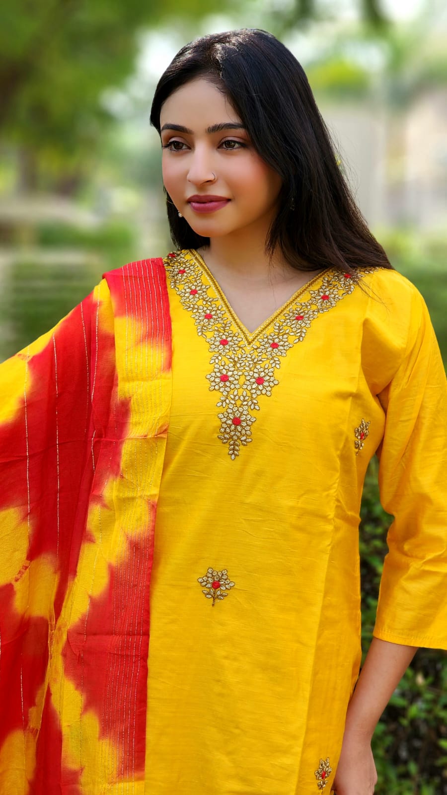 Virat Designer V Neck Kurti With Bottom Dupatta Catalog